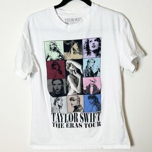 Taylor Swift Eras Tour T Shirt White Mosaic Print Small